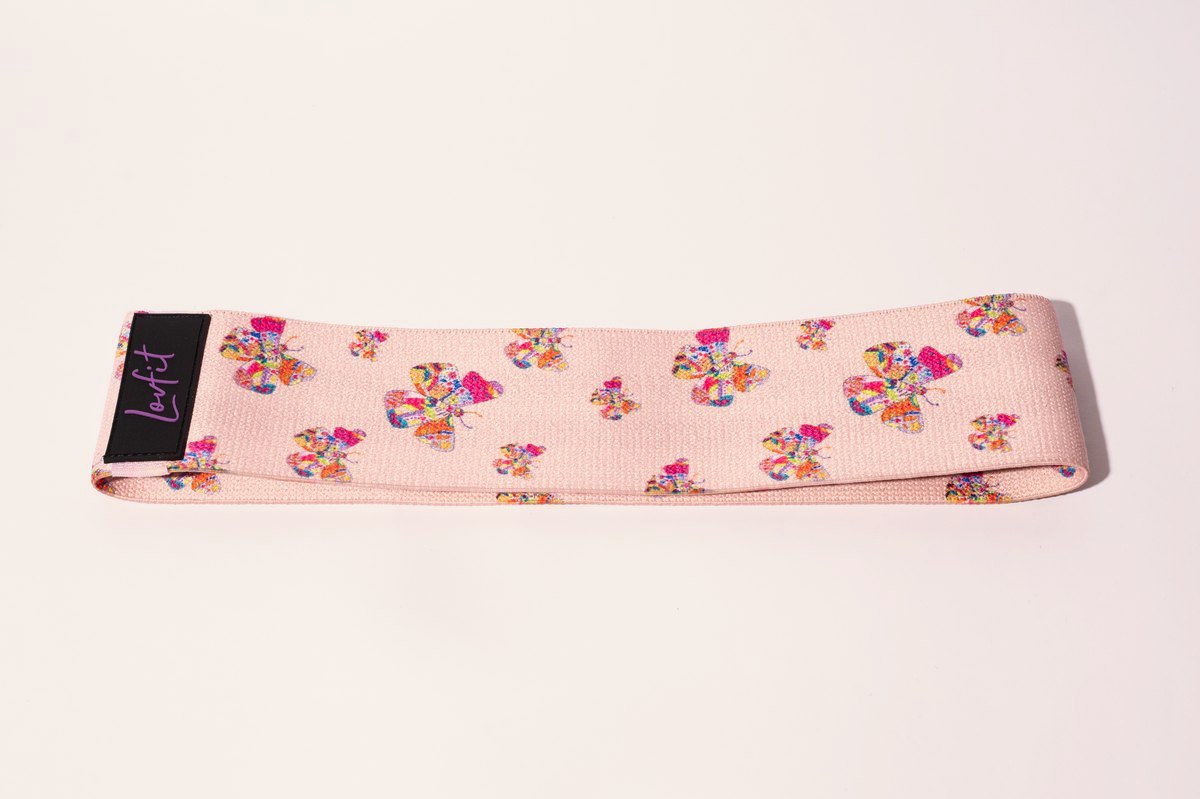 Becoming band, butterfly print on rose